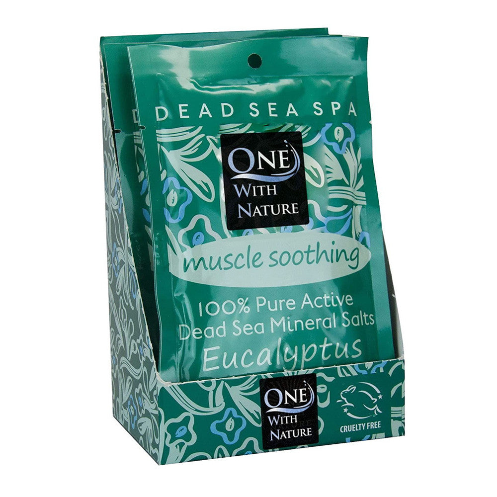 One With Nature 100% Pure Dead Sea Mineral Bath Salt Eucalyptus, 6 Pk, 2.5 Oz
